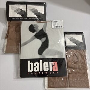 Set of 3 Balera T92 Shimmer Footed Dance Tights Suntan Child IC New